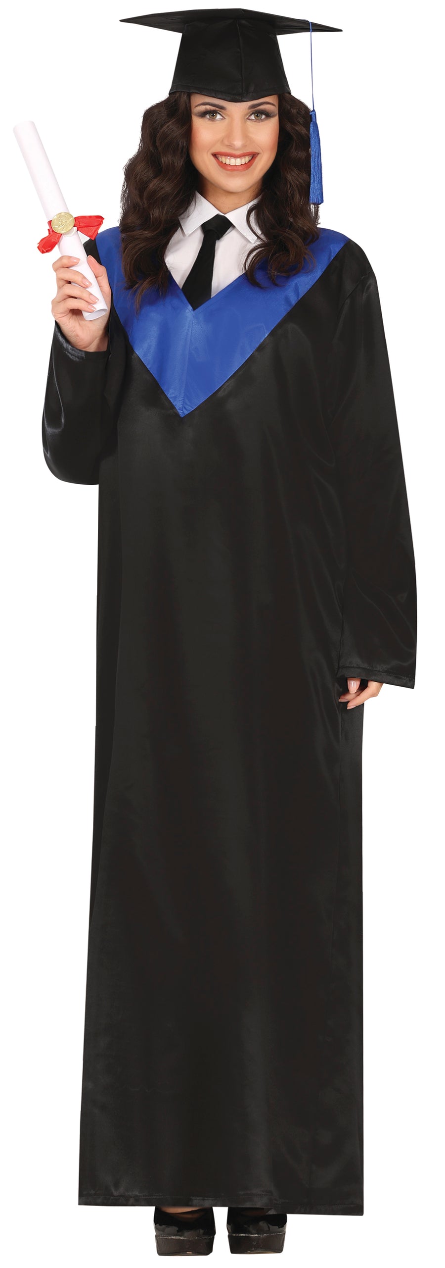 GP88816 – Absolventen Doktorhut Kostüm Abschlussfeier – Größe: 46 - 48 (S) – Farbe: Blau, Ansicht 2