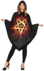 GP88819 – Dämon Kapuzenponcho Pentagramm Mystisch – Größe: 42 - 44 (L) – Farbe: Schwarz
