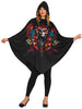 GP88820 – Tag Der Toten Poncho Hoodie – Größe: 42 - 44 (L) – Farbe: Schwarz