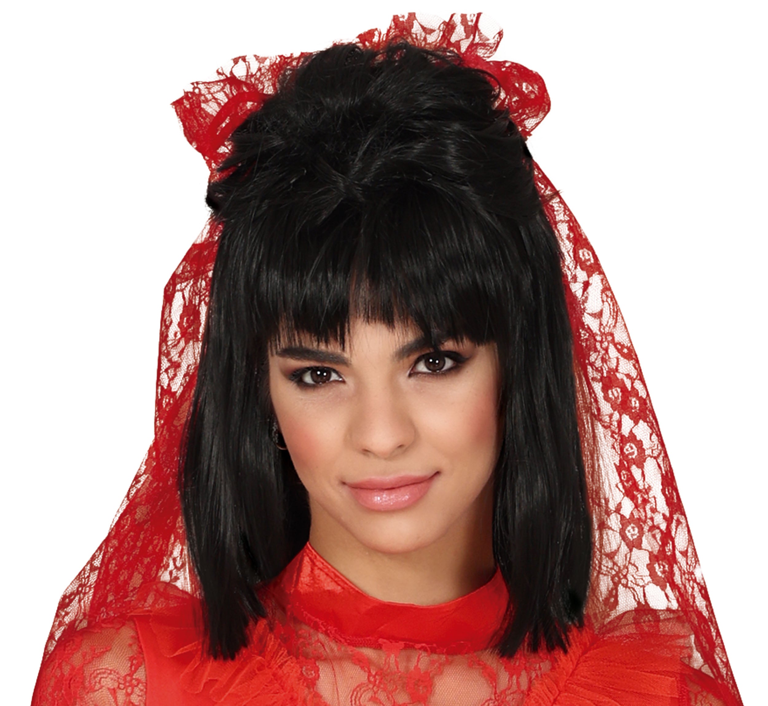 GP88823 – Halloween Rote Spitze Tüll Kleid – Größe: 38 - 40 (M), 42 - 44 (L) – Farbe: Rot
