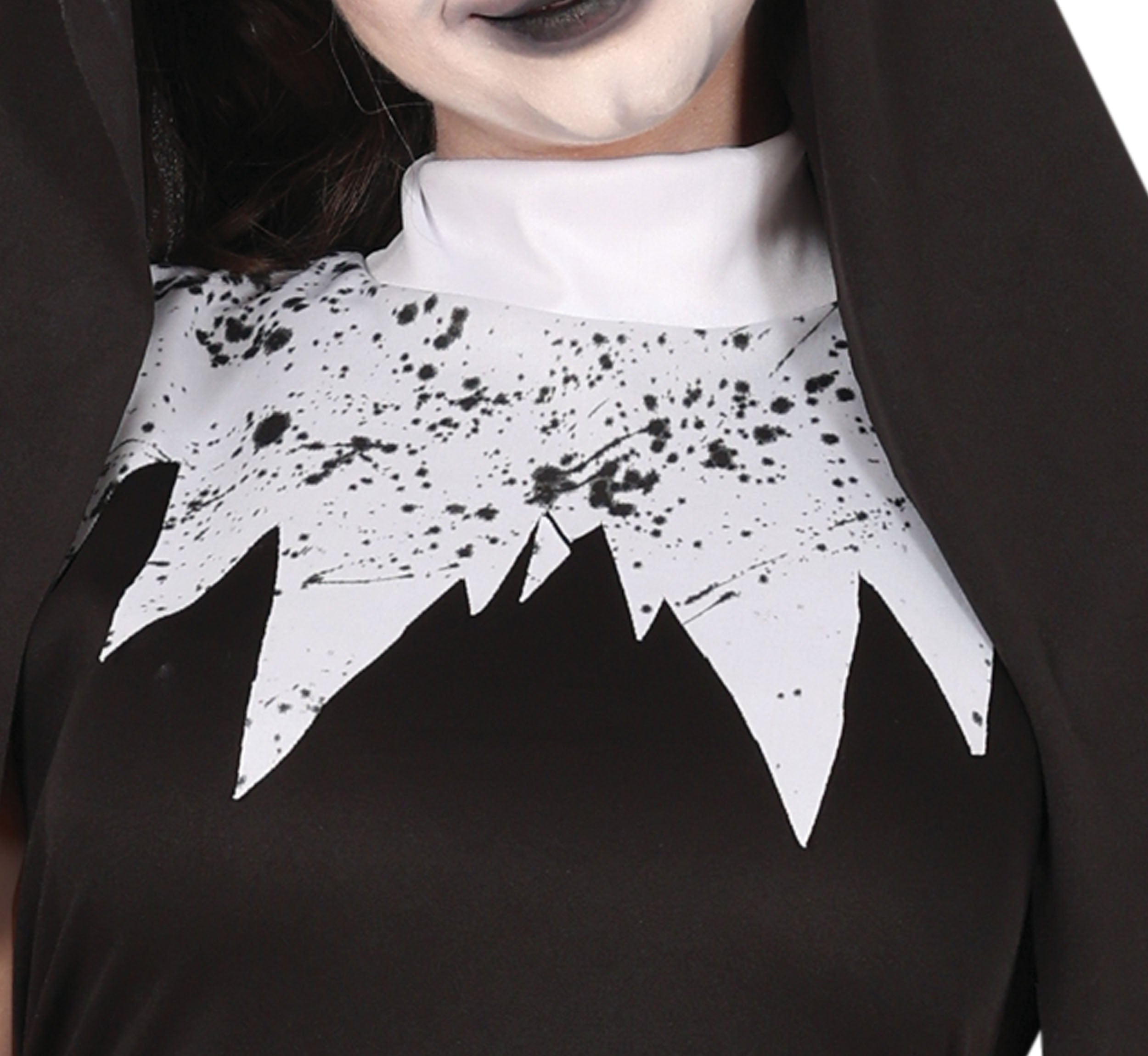 GP88825 – Horror Nonne Halloween Kostüm Abtei – Größe: 36 - 38 (S), 38 - 40 (M), 42 - 44 (L) – Farbe: Schwarz