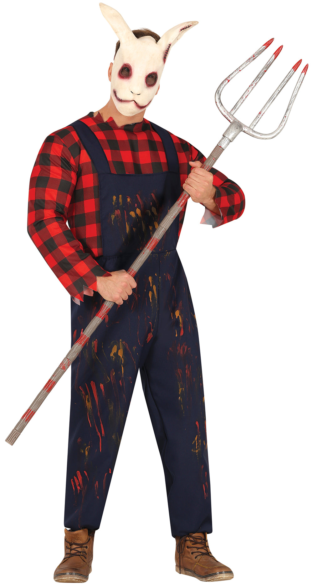 GP88831 – Halloween Bauer Horror Kostüm Overall – Größe: 48 - 50 (M), 52 - 54 (L) – Farbe: Rot