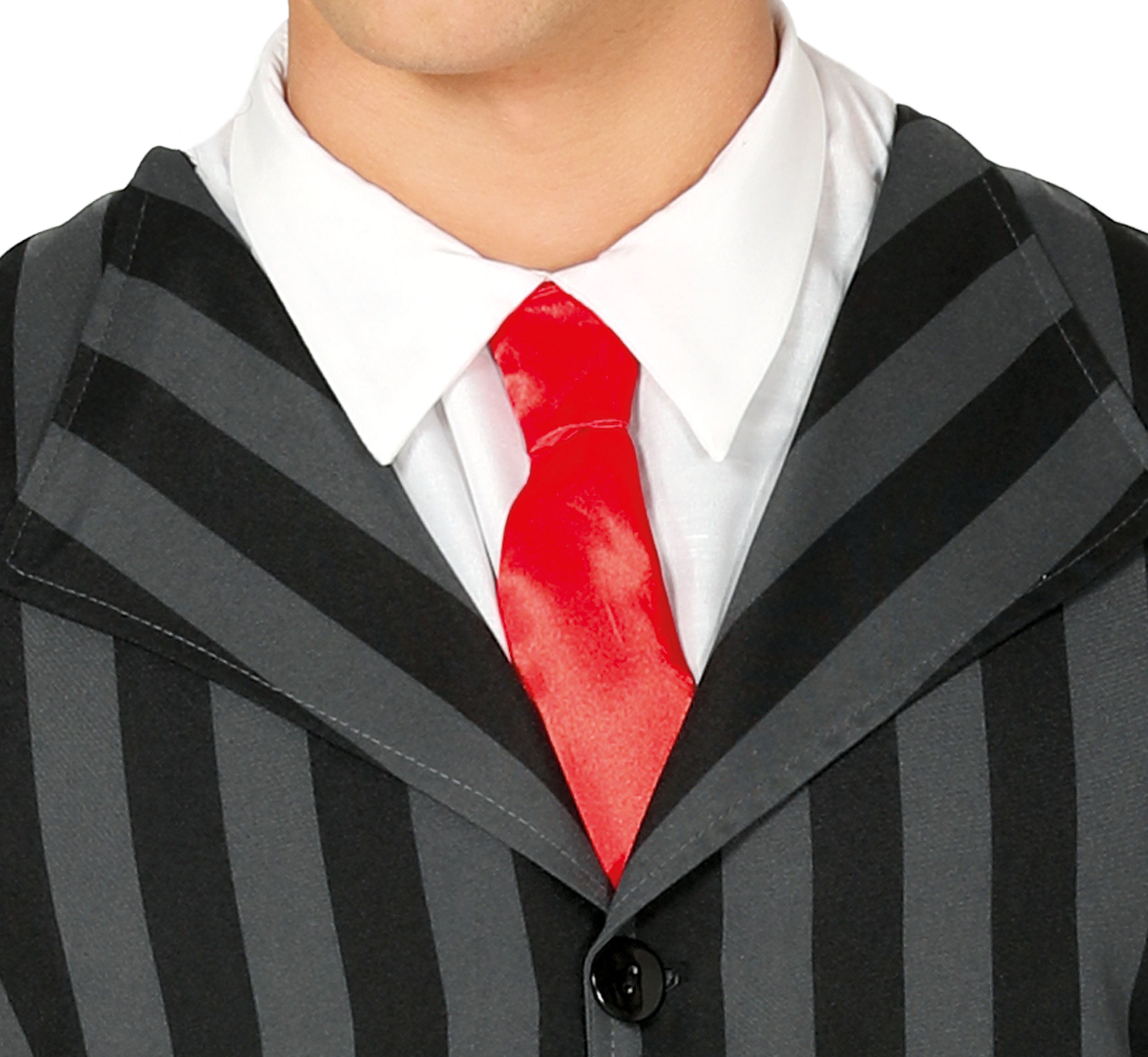 GP88835 – Film Noir Streifenanzug Halloween Outfits – Größe: 48 - 50 (M), 52 - 54 (L) – Farbe: Schwarz