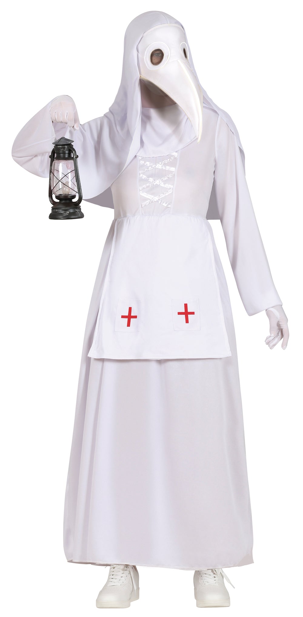 GP88851 – Mystischer Pestdoktor Halloween Kostüm Maske – Größe: 36 - 38 (S), 38 - 40 (M), 42 - 44 (L) – Farbe: Weiß