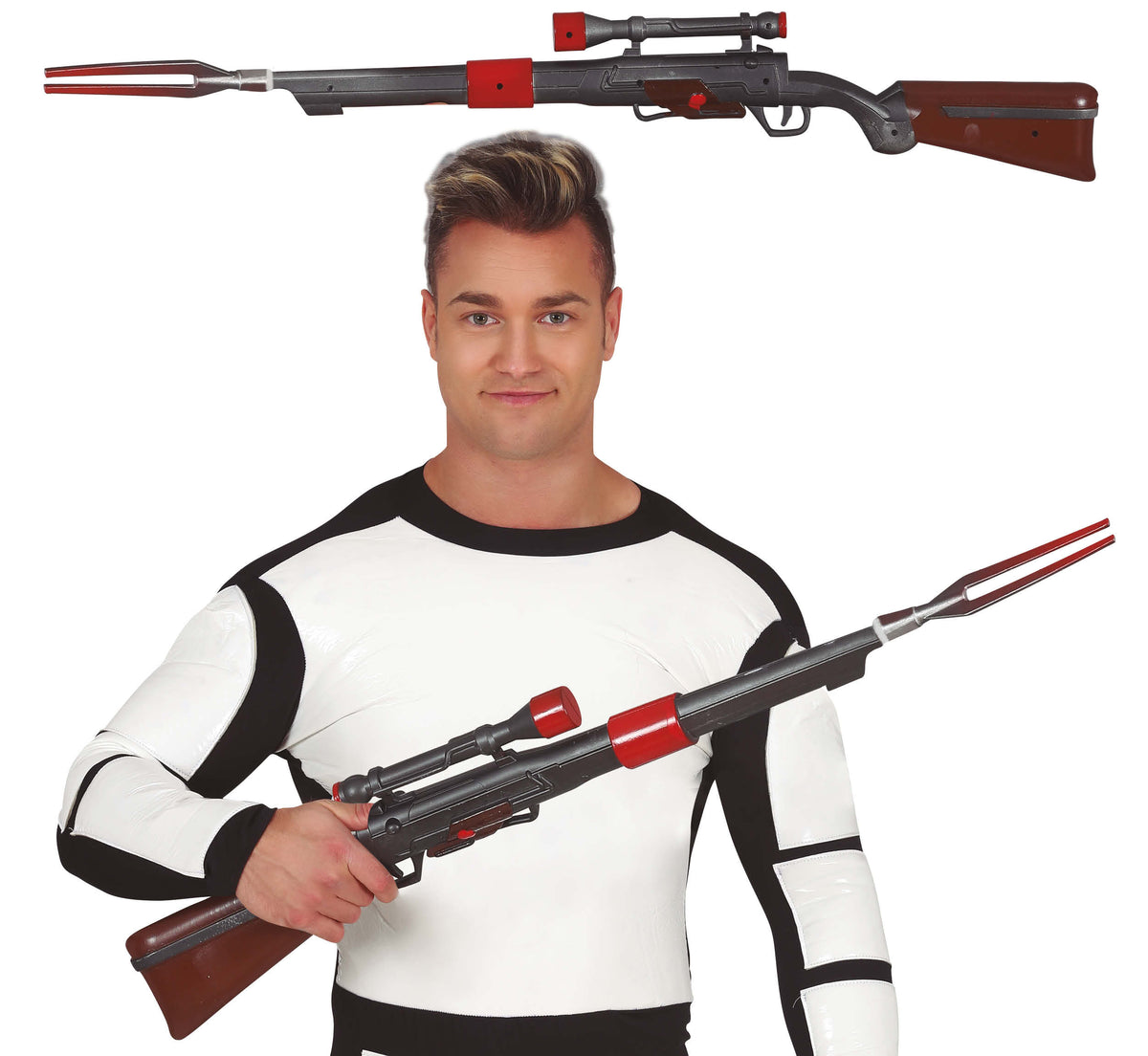GP16031 – Weltraum Gewehr für Erwachsene 80 cm Sci Fi – Farbe: Schwarz