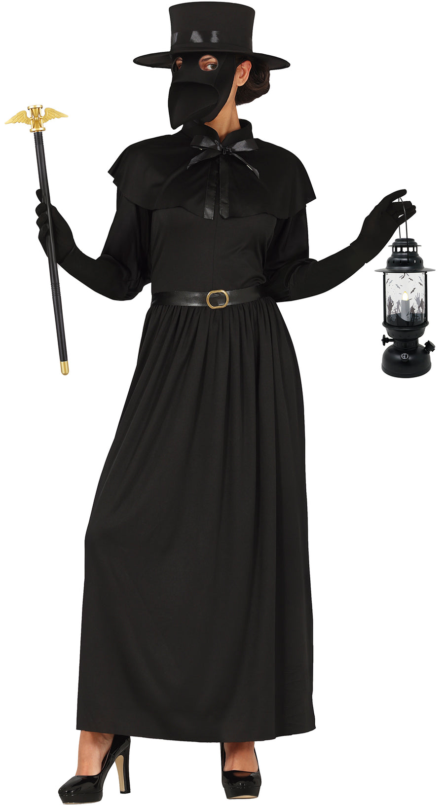 Mittelalter Halloween Kostüm Schwarz Maske