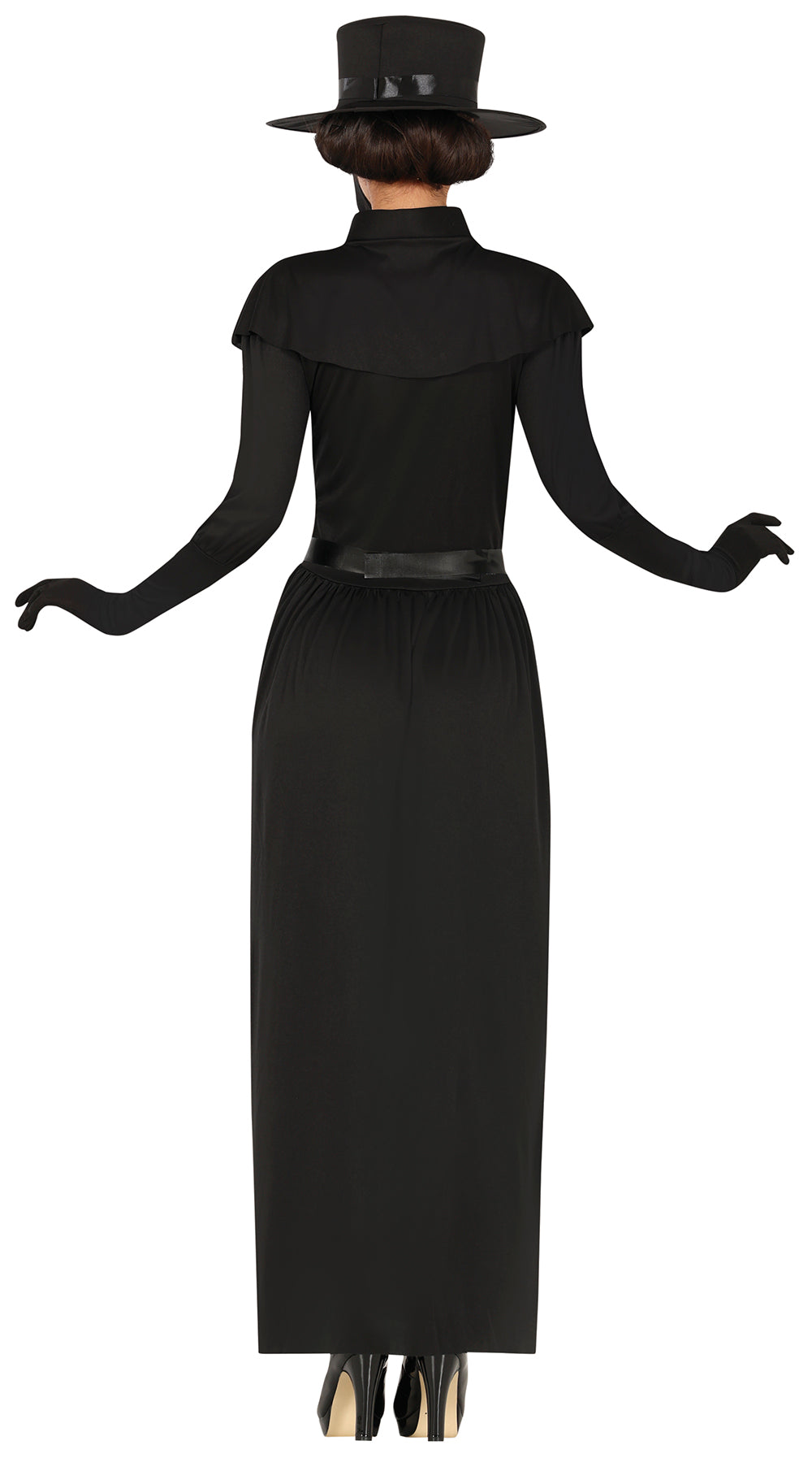 GP88854 – Mittelalter Halloween Kostüm Schwarz Maske – Größe: 36 - 38 (S), 38 - 40 (M), 42 - 44 (L) – Farbe: Schwarz