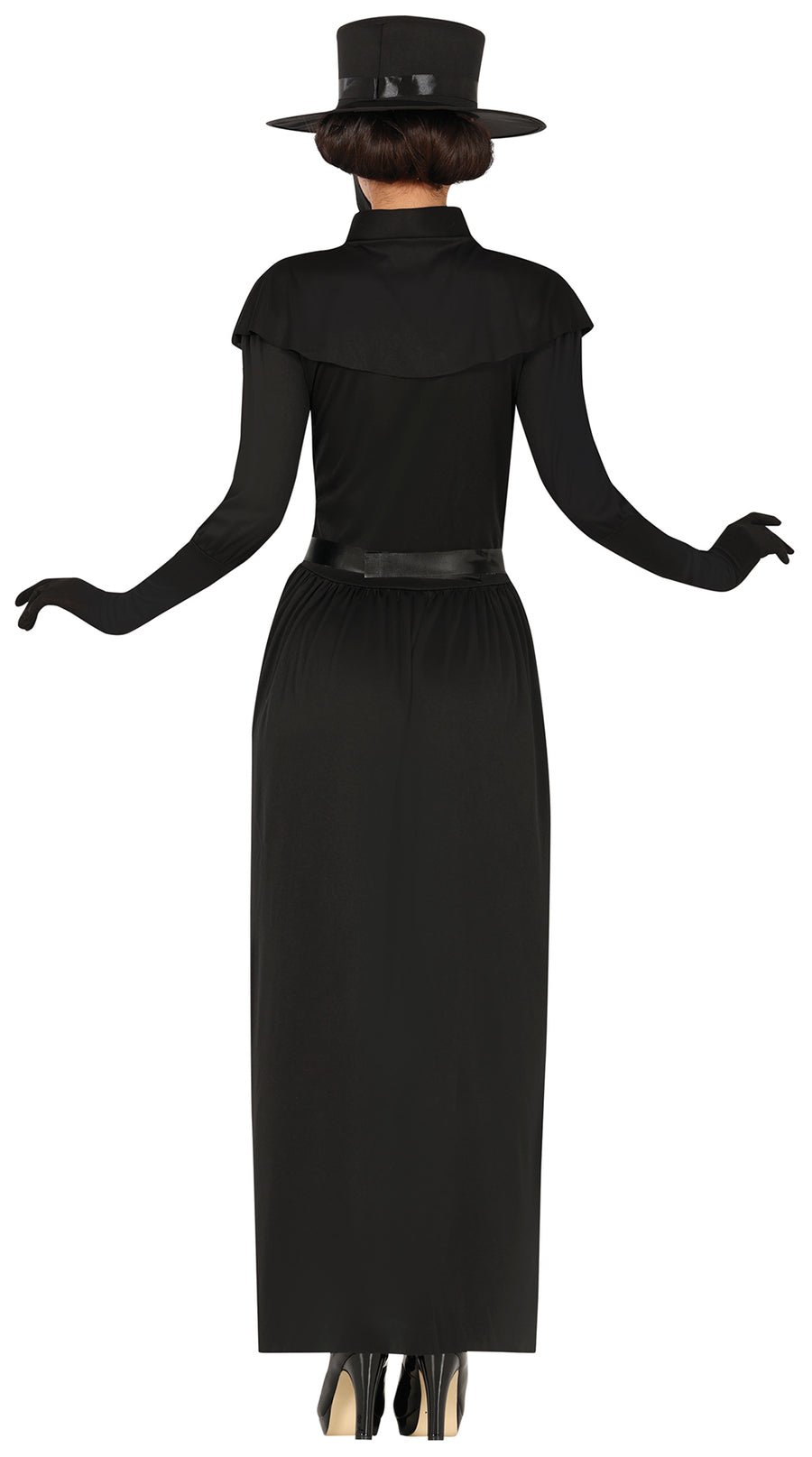 GP88854 – Mittelalter Halloween Kostüm Schwarz Maske – Größe: 36 - 38 (S), 38 - 40 (M), 42 - 44 (L) – Farbe: Schwarz, Ansicht 2