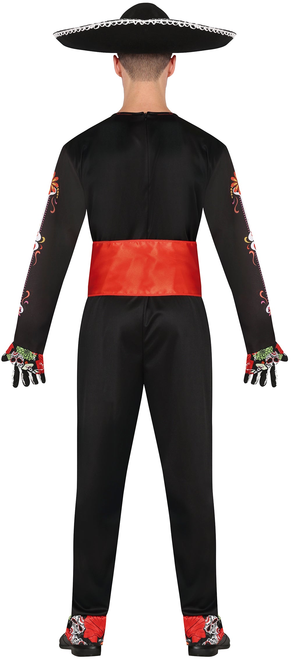 GP88858 – Mexiko Halloween Mariachi Skelett – Größe: 46 - 48 (S), 48 - 50 (M), 52 - 54 (L) – Farbe: Schwarz