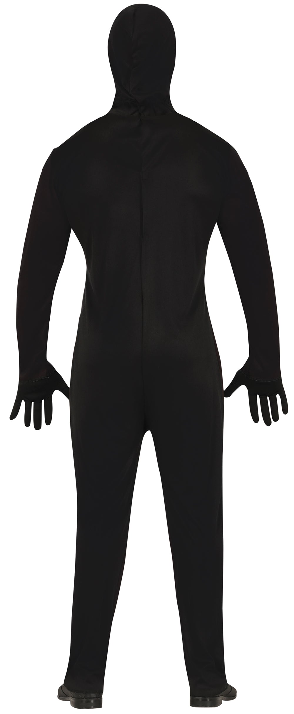 GP88861 – Skelett Halloween Ganzkörperanzug Kapuzenkostüm – Größe: 48 - 50 (M), 52 - 54 (L) – Farbe: Schwarz