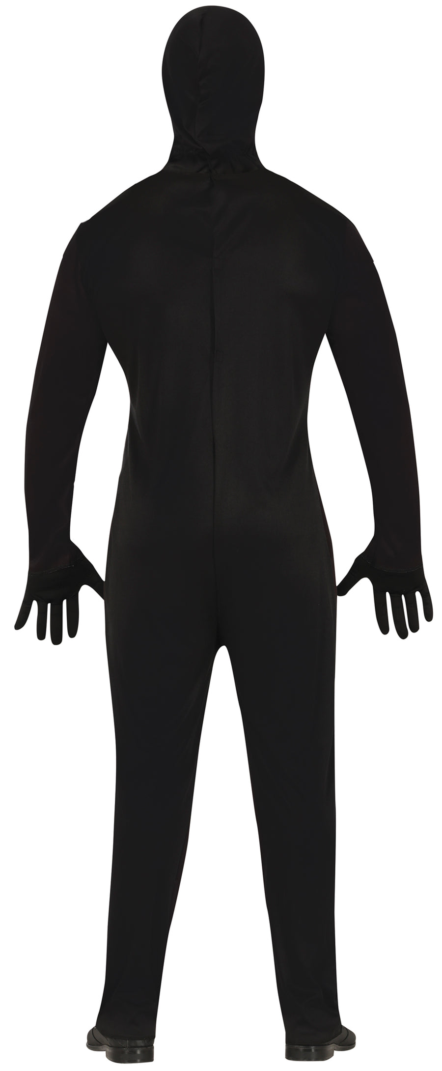 GP88861 – Skelett Halloween Ganzkörperanzug Kapuzenkostüm – Größe: 48 - 50 (M), 52 - 54 (L) – Farbe: Schwarz, Ansicht 2