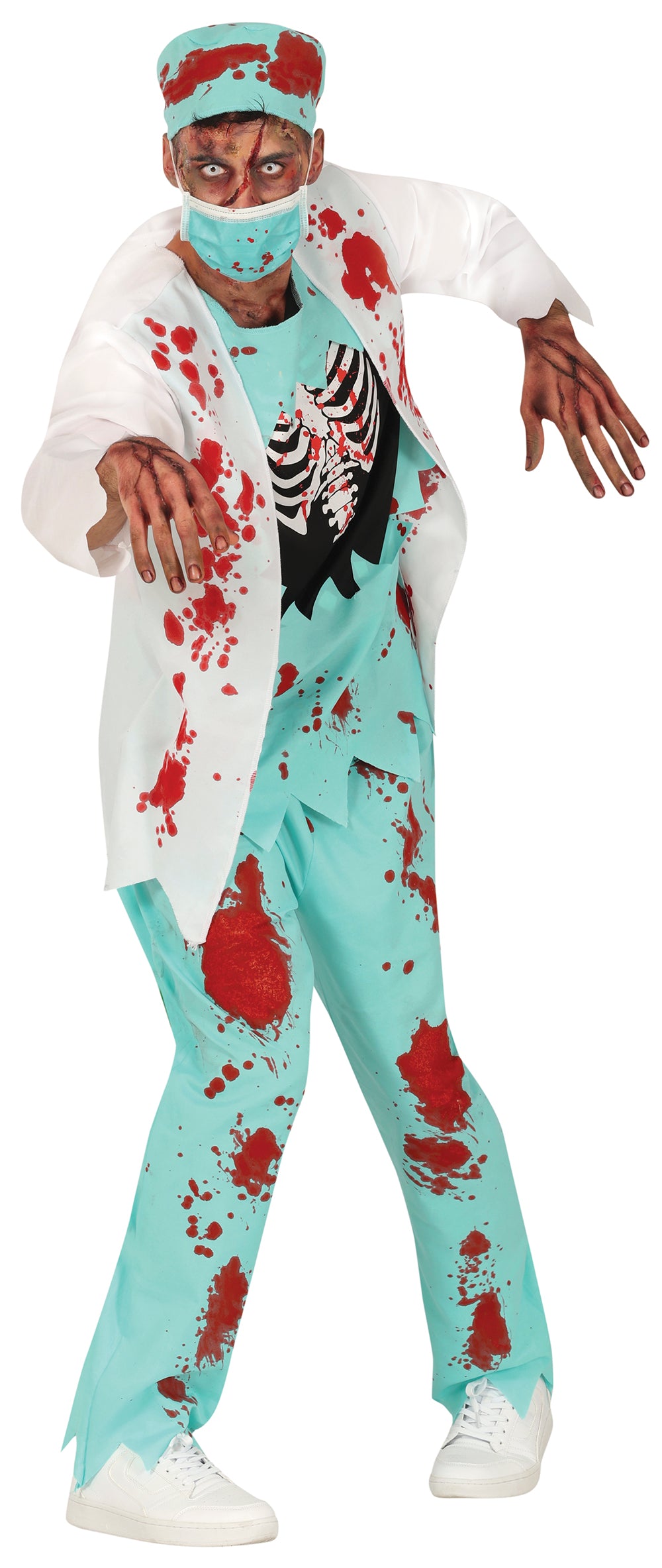 GP88867 – Zombie Arzt Halloween Kostüm – Größe: 48 - 50 (M), 52 - 54 (L) – Farbe: Weiß