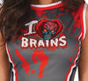 GP88875 – Zombie Cheerleader Rot Grau Kostüm – Größe: 36 - 38 (S), 38 - 40 (M), 42 - 44 (L) – Farbe: Grau