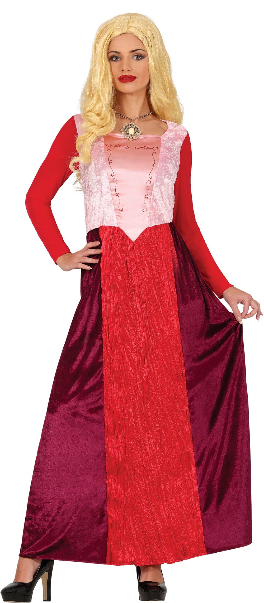 GP88887 – Hexe Zauberin Halloween Gewand Elegant – Größe: 36 - 38 (S), 38 - 40 (M), 42 - 44 (L) – Farbe: Rot