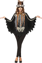 Skelett Poncho für Damen mit Knochenprint, Bild 1