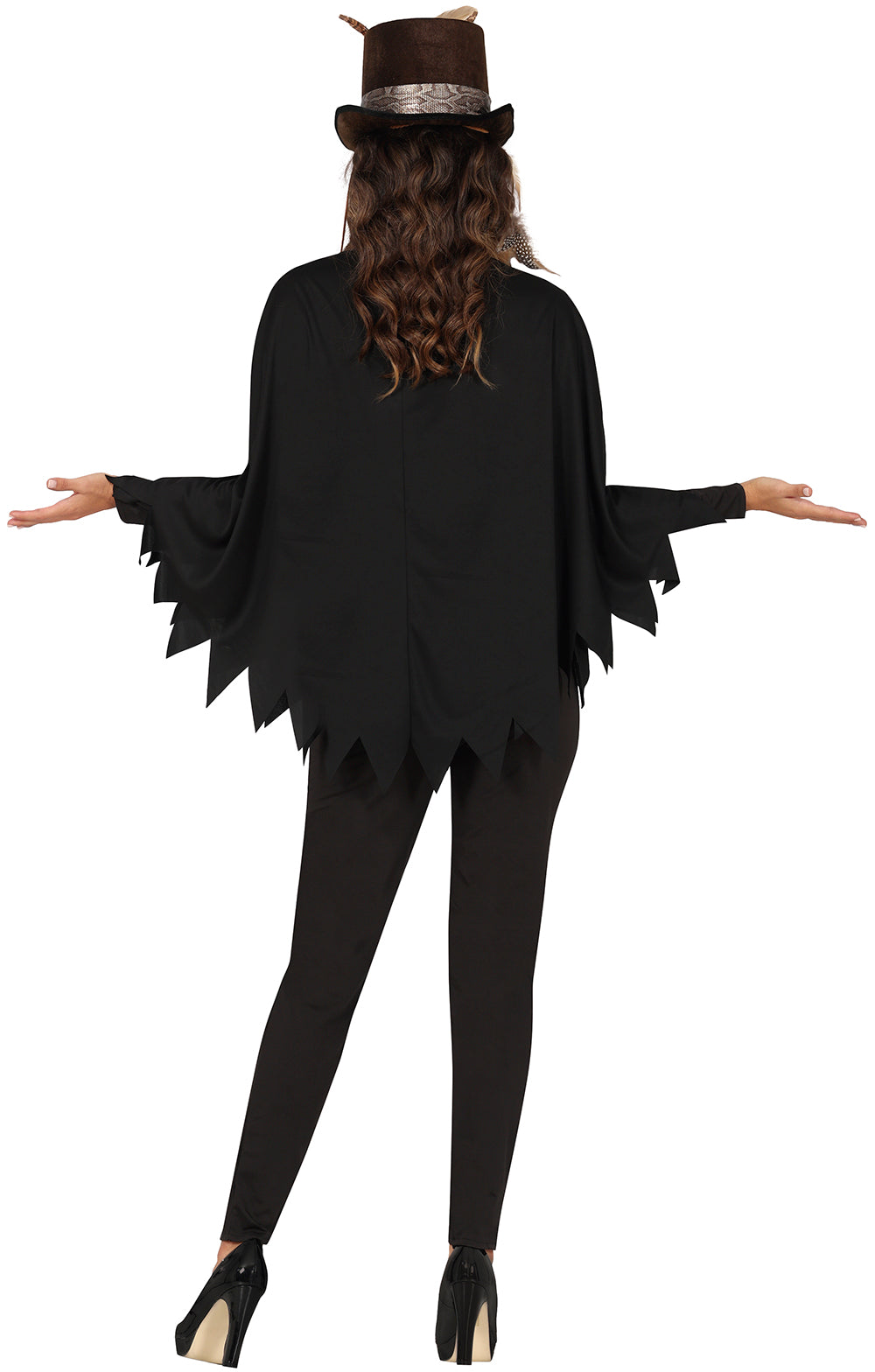 GP88893 – Skelett Halloween Poncho Kostüm – Größe: 42 - 44 (L) – Farbe: Schwarz