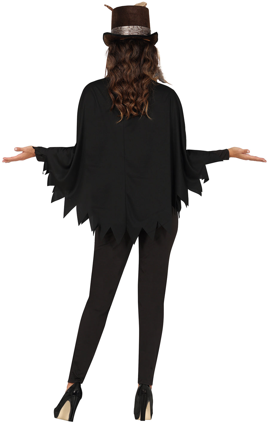 GP88893 – Skelett Halloween Poncho Kostüm – Größe: 42 - 44 (L) – Farbe: Schwarz, Ansicht 2