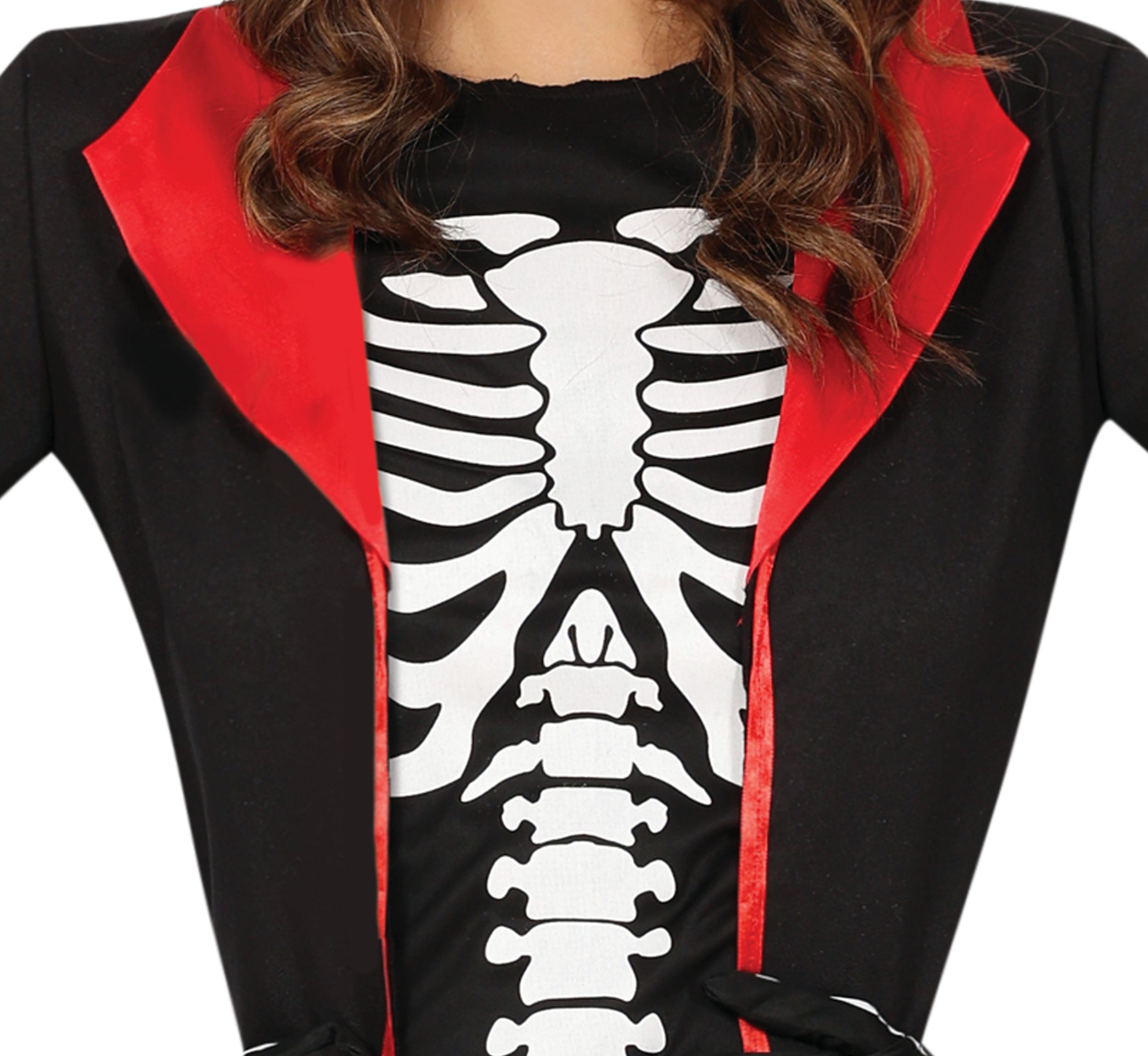 GP88896 – Skelett Halloween Kostüm Jacke – Größe: 36 - 38 (S), 38 - 40 (M), 42 - 44 (L) – Farbe: Schwarz