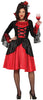 GP88905 – Vampir Königin Halloween Kostüm – Größe: 36 - 38 (S), 38 - 40 (M), 42 - 44 (L) – Farbe: Rot