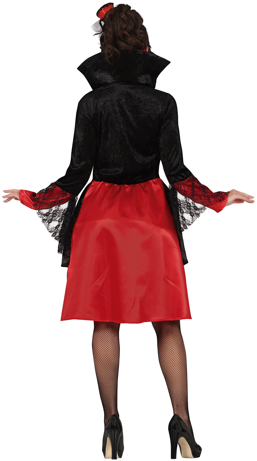 GP88905 – Vampir Königin Halloween Kostüm – Größe: 36 - 38 (S), 38 - 40 (M), 42 - 44 (L) – Farbe: Rot, Ansicht 2