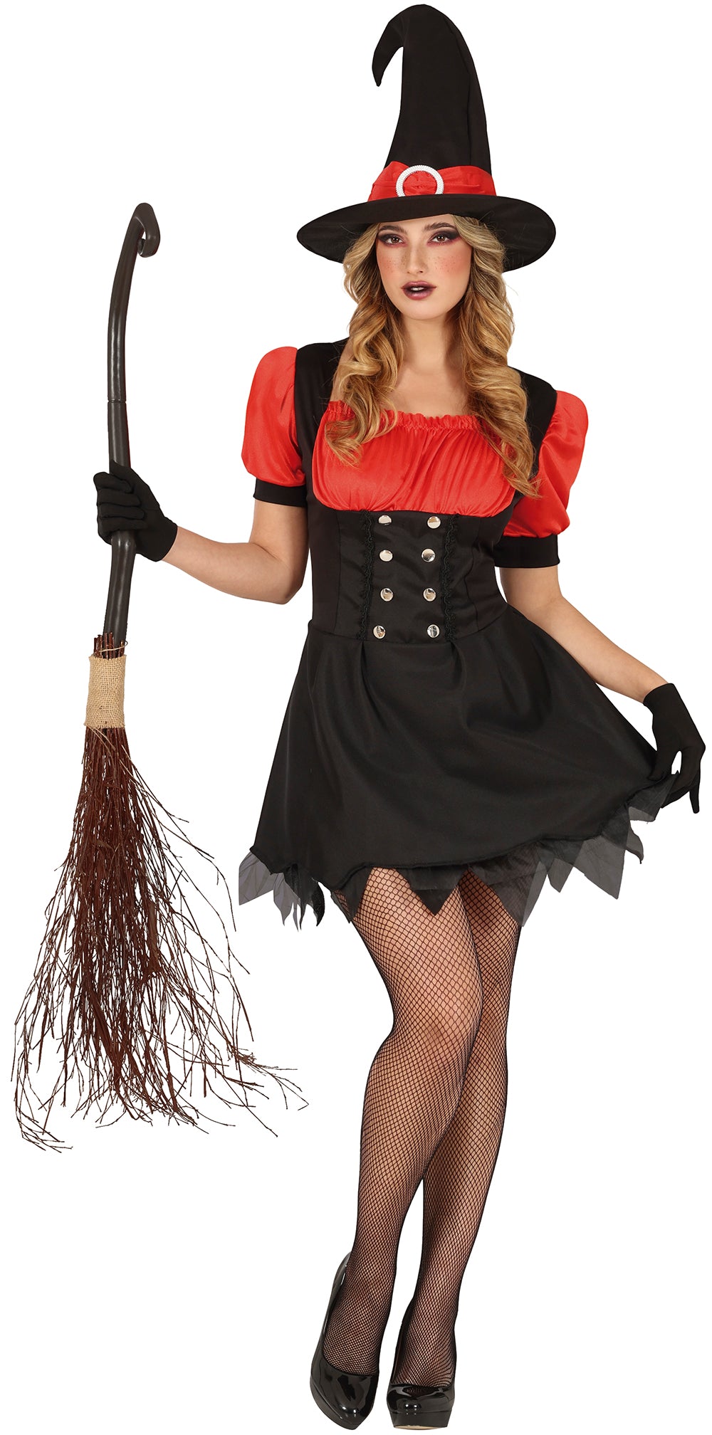 GP88908 – Hexe Halloween Kostüm Zauberhafter – Größe: 36 - 38 (S), 38 - 40 (M), 42 - 44 (L) – Farbe: Rot