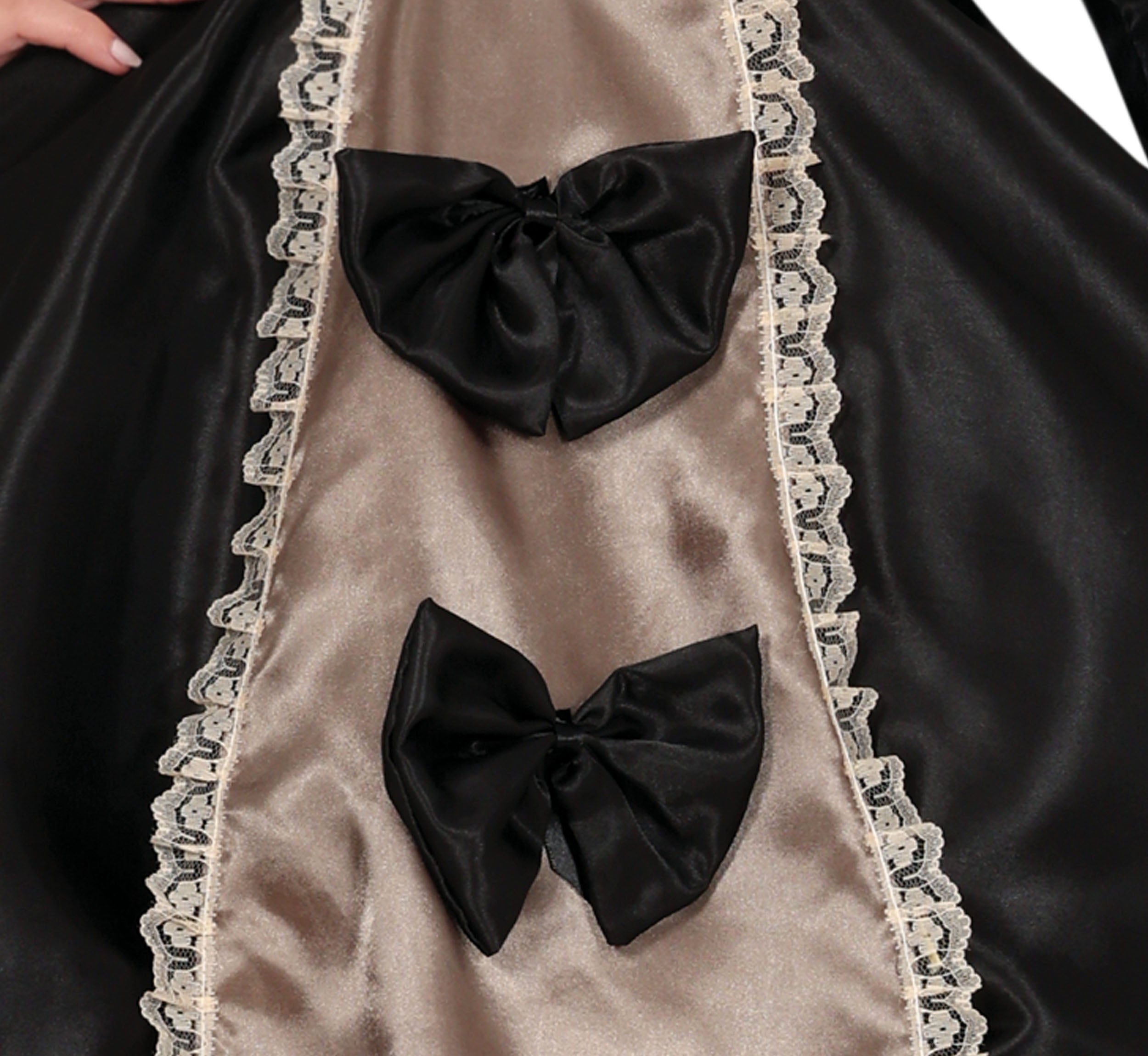 GP88911 – Viktorianische Puppe Kleid Schleife – Größe: 36 - 38 (S), 38 - 40 (M), 42 - 44 (L) – Farbe: Schwarz