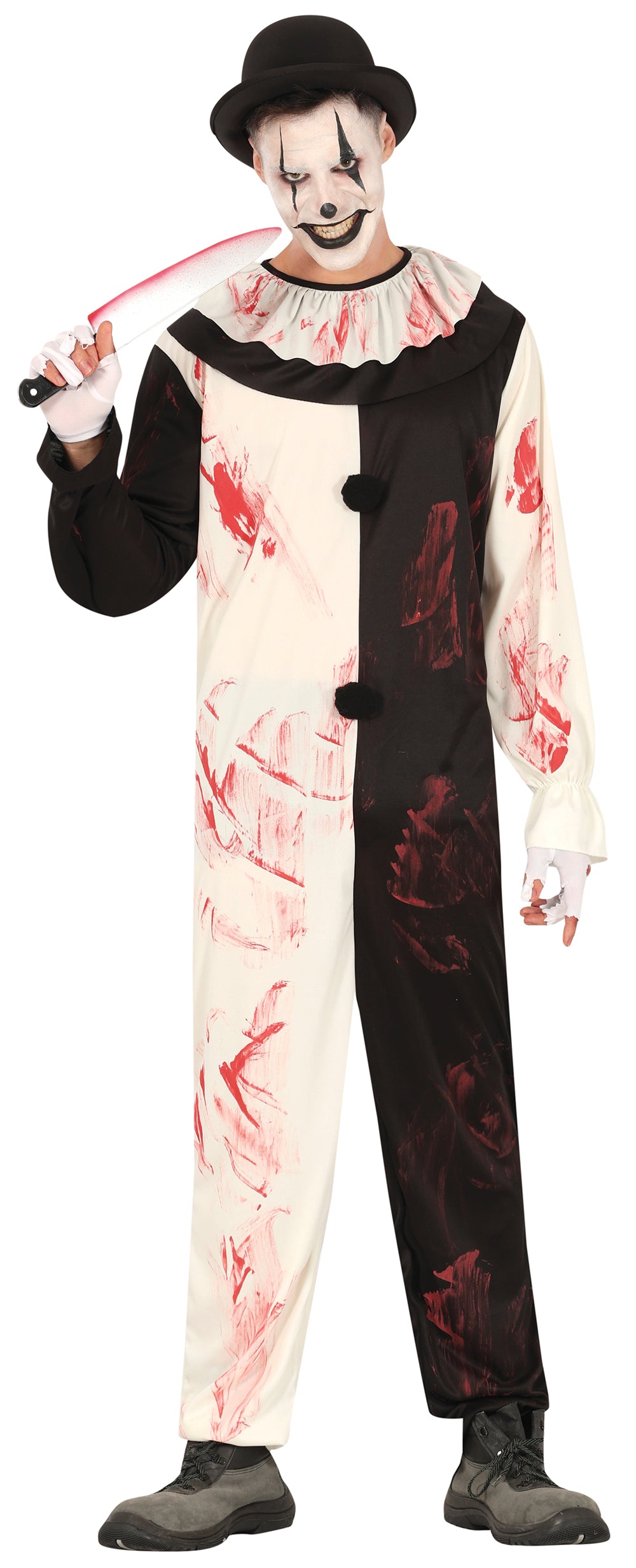 GP88914 – Clown Halloween Kostüm Furchterregend – Größe: 48 - 50 (M), 52 - 54 (L) – Farbe: Weiß