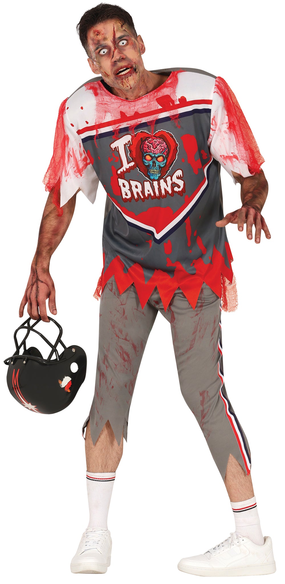 GP88920 – Zombie Rugby Halloween Kostüm – Größe: 48 - 50 (M), 52 - 54 (L) – Farbe: Grau