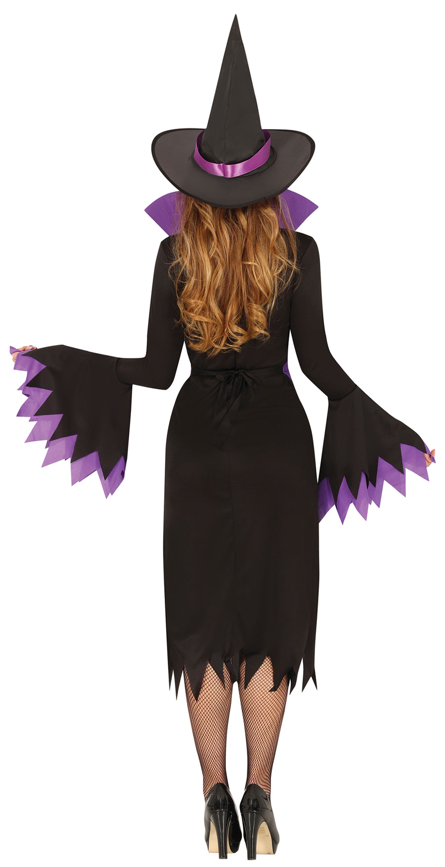 GP88922 – Hexen Halloween Kleid Hut Zauberkunst – Größe: 36 - 38 (S), 38 - 40 (M), 42 - 44 (L) – Farbe: Schwarz, Ansicht 2