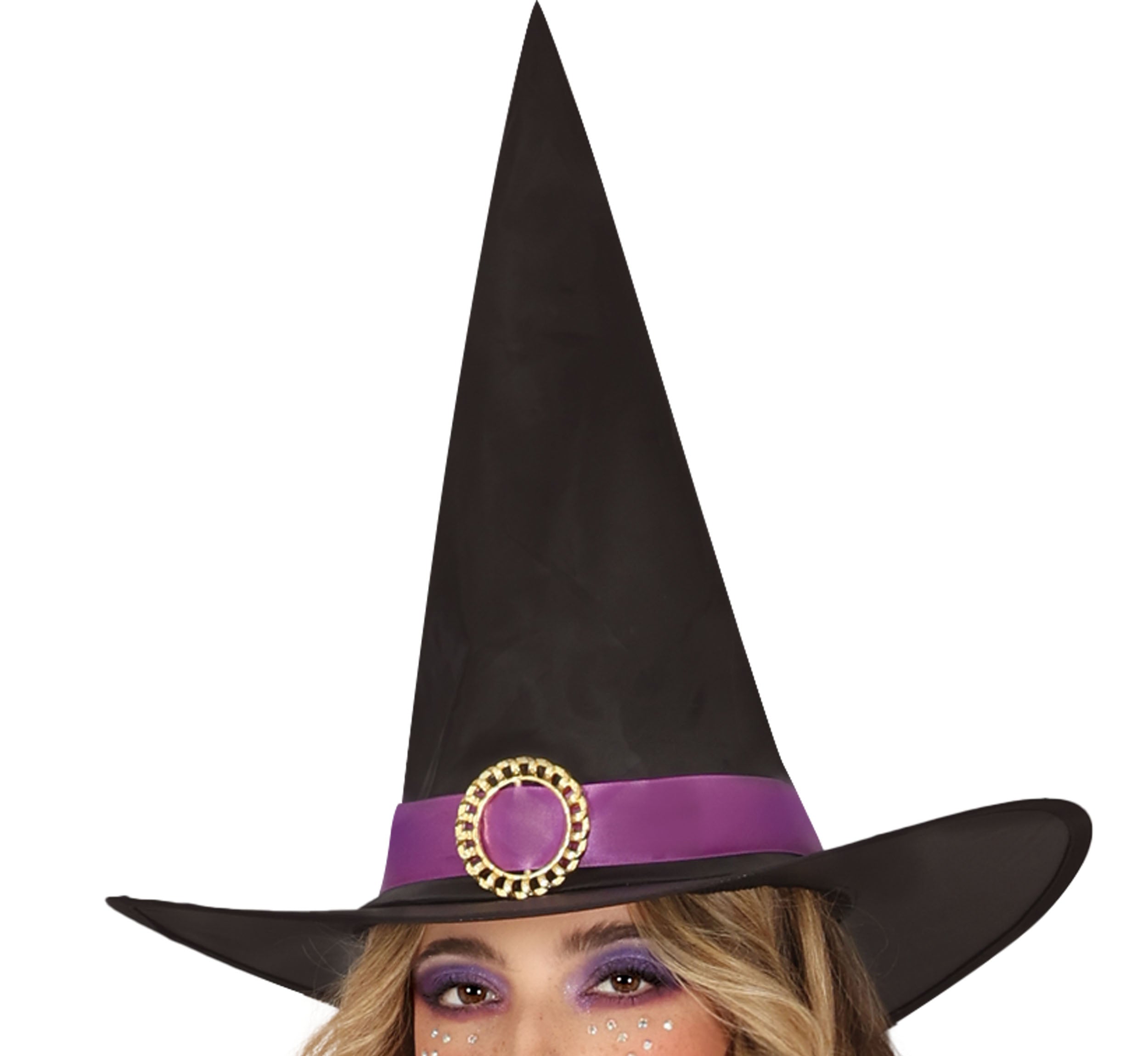 GP88922 – Hexen Halloween Kleid Hut Zauberkunst – Größe: 36 - 38 (S), 38 - 40 (M), 42 - 44 (L) – Farbe: Schwarz