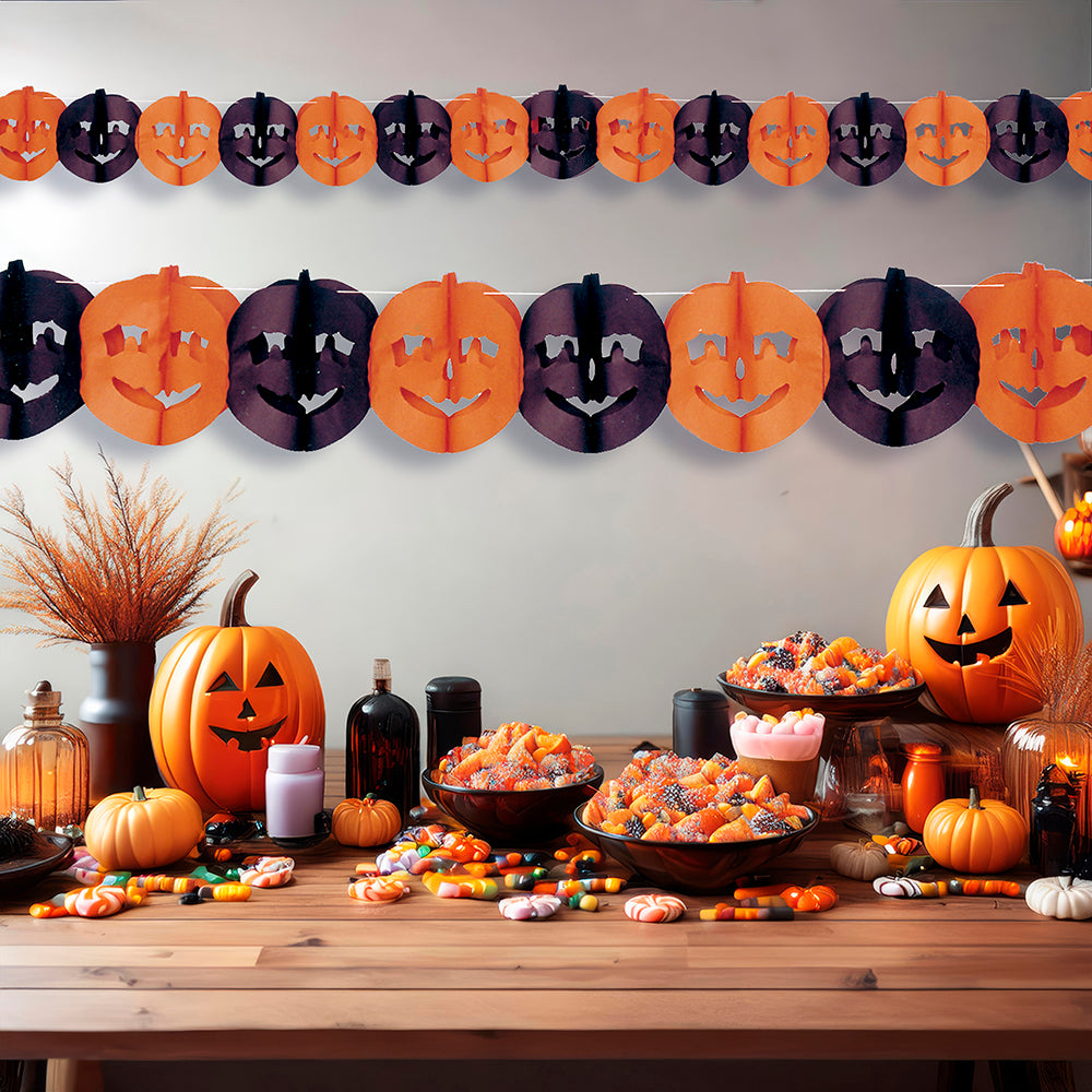 GP8892 – Halloween Kürbis Girlande Dekoration – Farbe: Orange