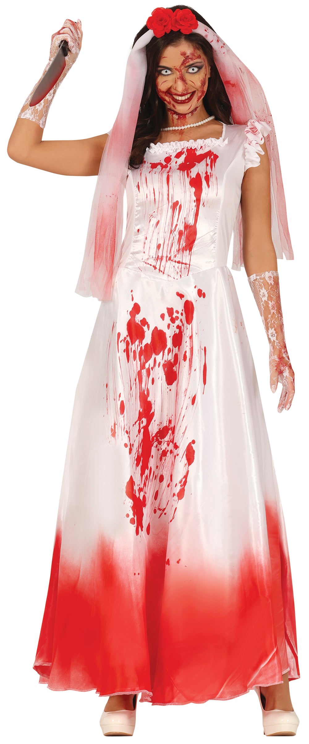 GP88930 – Halloween Braut Spuk Gewand Zombie – Größe: 36 - 38 (S), 38 - 40 (M), 42 - 44 (L) – Farbe: Weiß