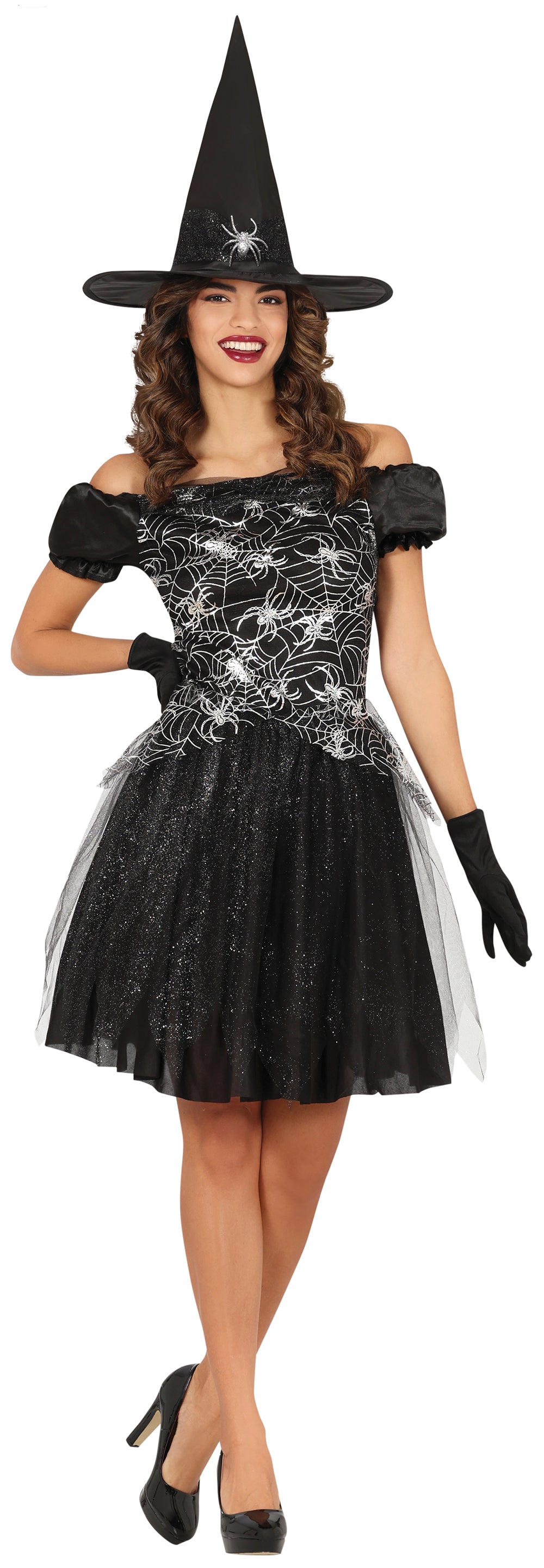 GP88933 – Hexen Halloween Kostüm Schwarzes Zauber – Größe: 36 - 38 (S), 38 - 40 (M), 42 - 44 (L) – Farbe: Schwarz
