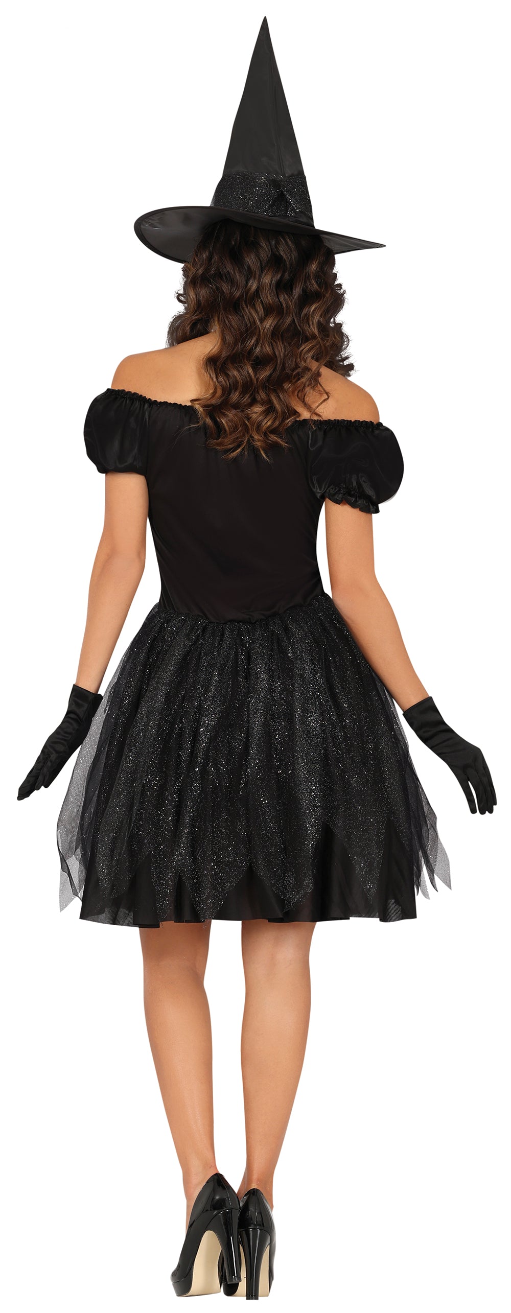 GP88933 – Hexen Halloween Kostüm Schwarzes Zauber – Größe: 36 - 38 (S), 38 - 40 (M), 42 - 44 (L) – Farbe: Schwarz