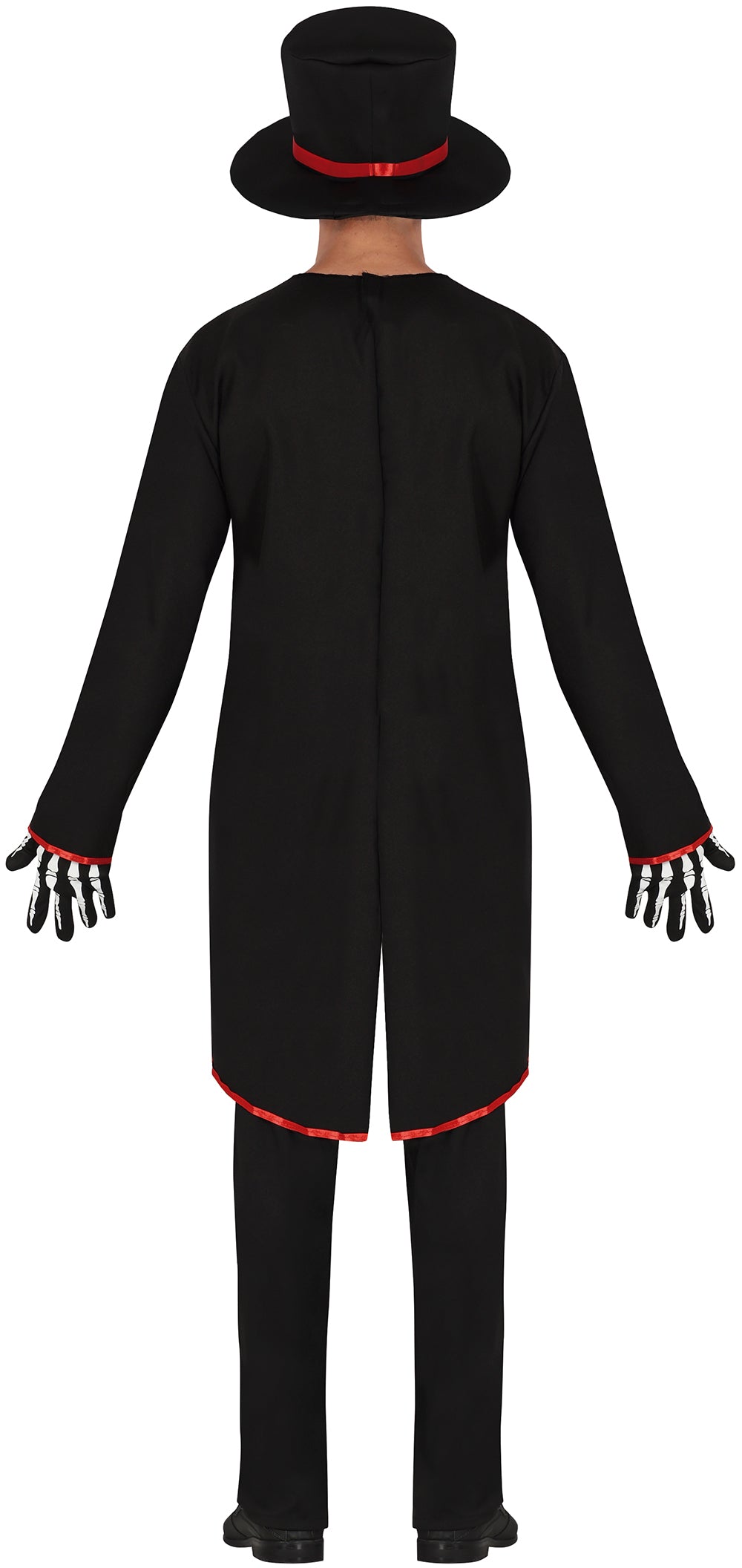 GP88936 – Skelett Halloween Anzug Schwarz Rot – Größe: 46 - 48 (S), 48 - 50 (M), 52 - 54 (L) – Farbe: Schwarz