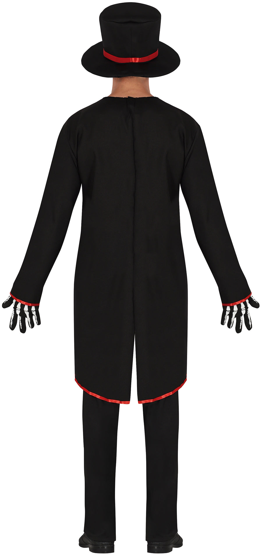 GP88936 – Skelett Halloween Anzug Schwarz Rot – Größe: 46 - 48 (S), 48 - 50 (M), 52 - 54 (L) – Farbe: Schwarz, Ansicht 2