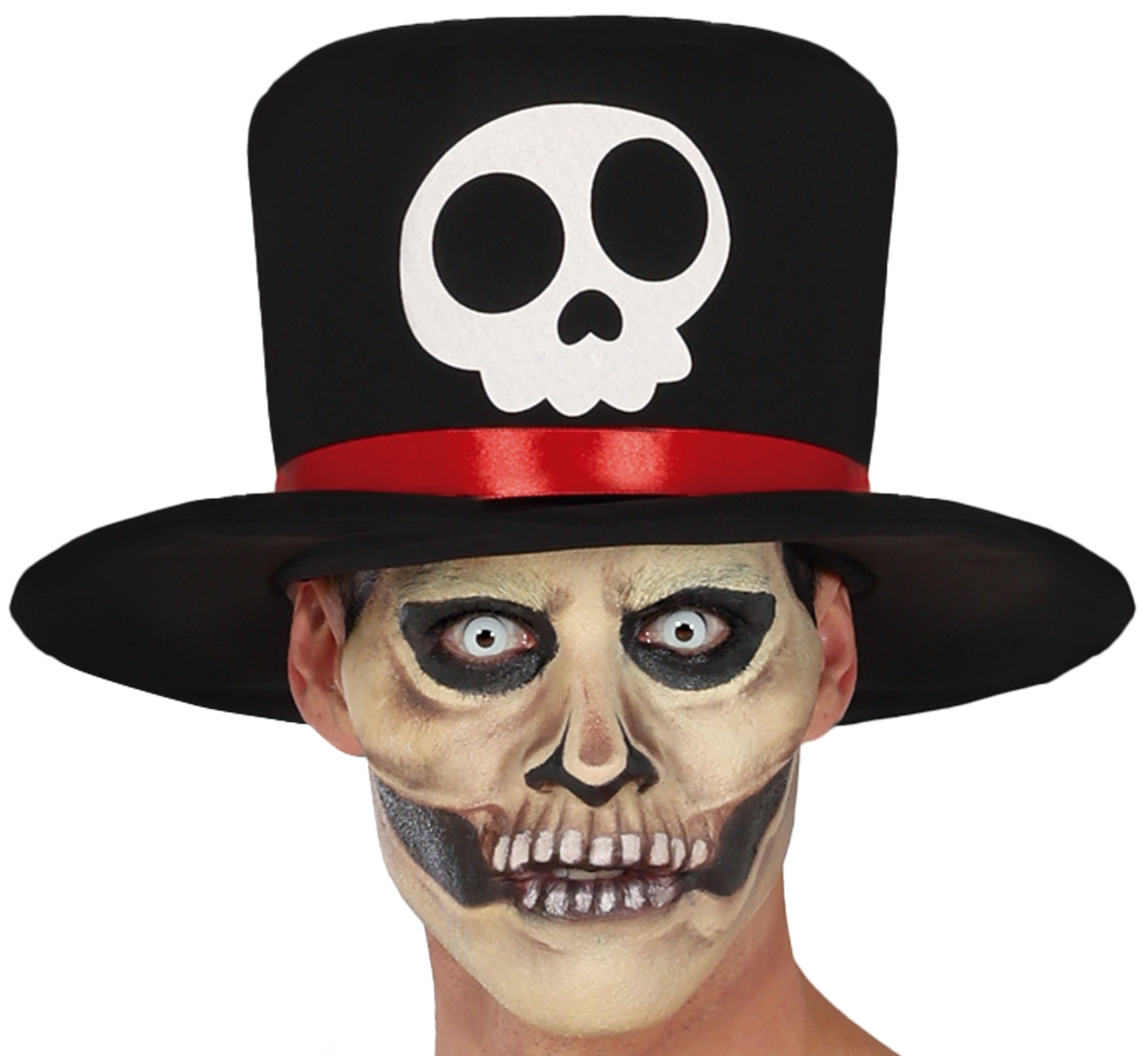 GP88936 – Skelett Halloween Anzug Schwarz Rot – Größe: 46 - 48 (S), 48 - 50 (M), 52 - 54 (L) – Farbe: Schwarz