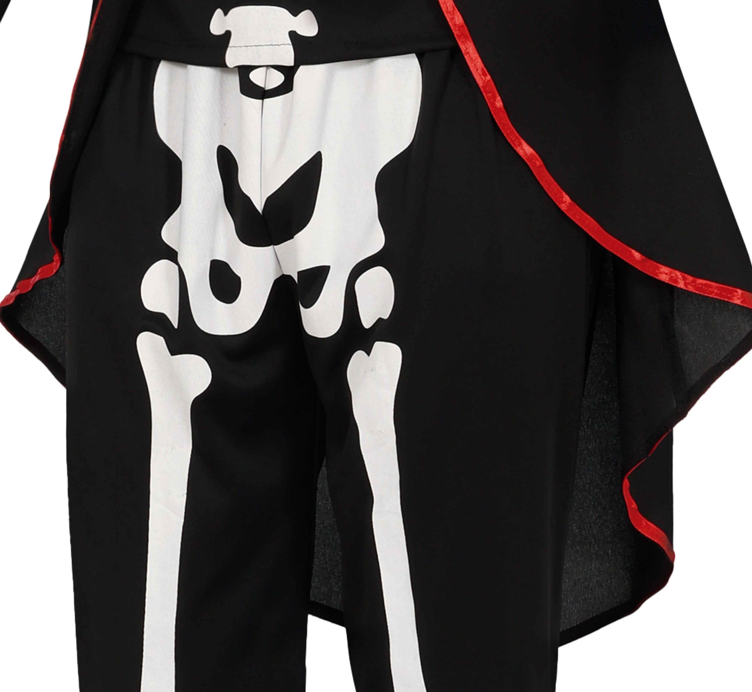 GP88936 – Skelett Halloween Anzug Schwarz Rot – Größe: 46 - 48 (S), 48 - 50 (M), 52 - 54 (L) – Farbe: Schwarz