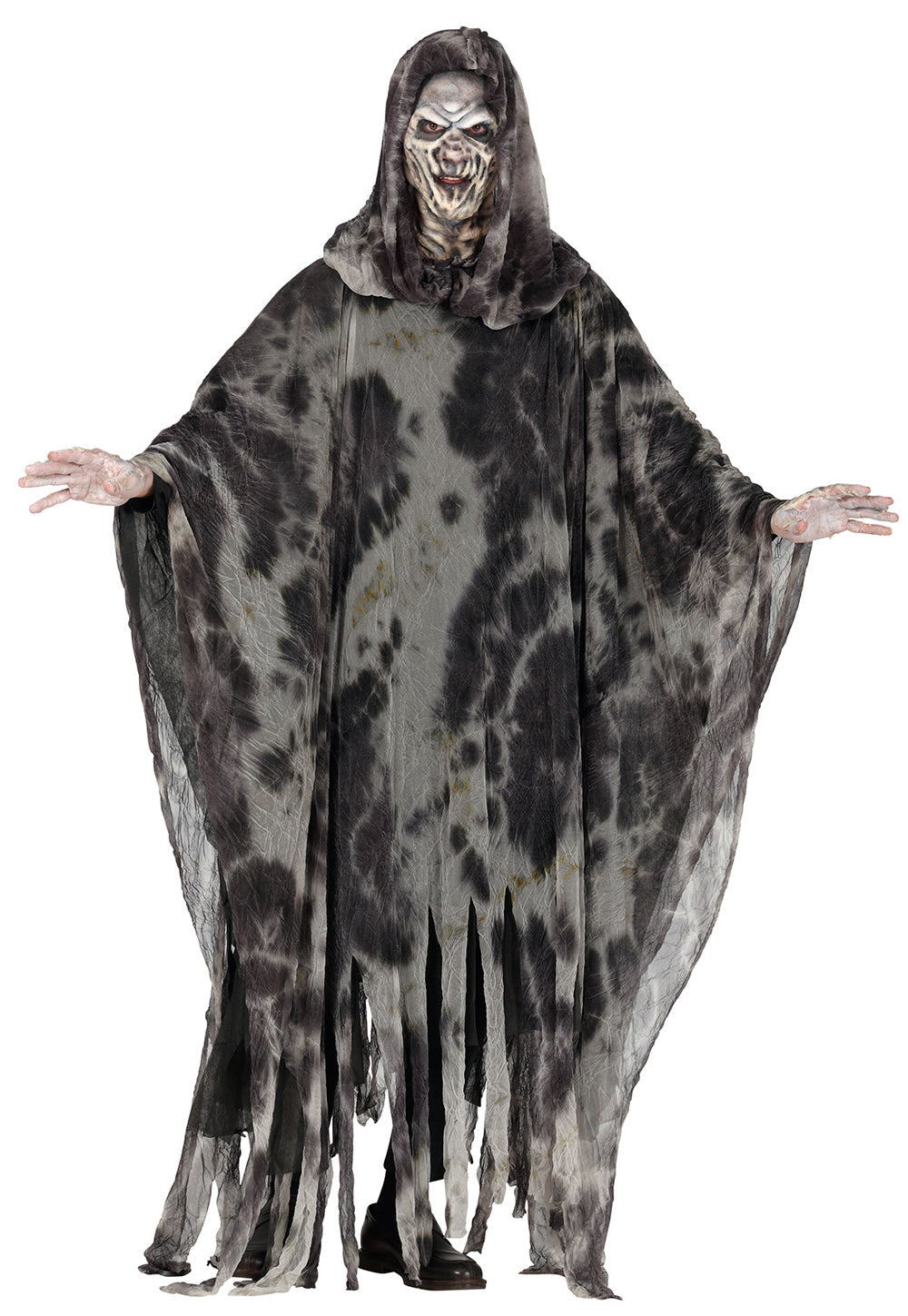 GP88939 – Gespenst Halloween Kapuzenkostüm Tunika – Größe: 52 - 54 (L) – Farbe: Grau
