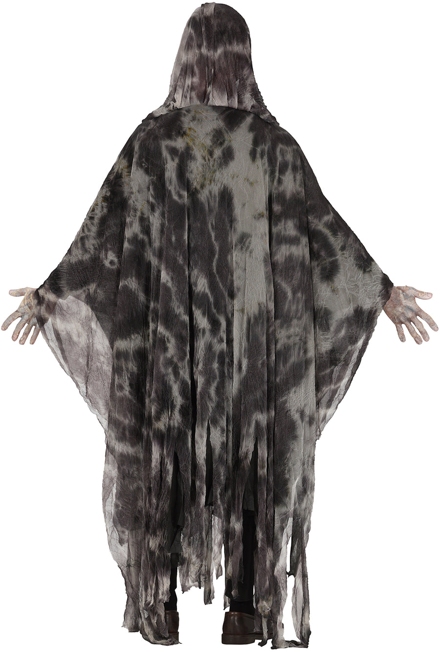 GP88939 – Gespenst Halloween Kapuzenkostüm Tunika – Größe: 52 - 54 (L) – Farbe: Grau, Ansicht 2