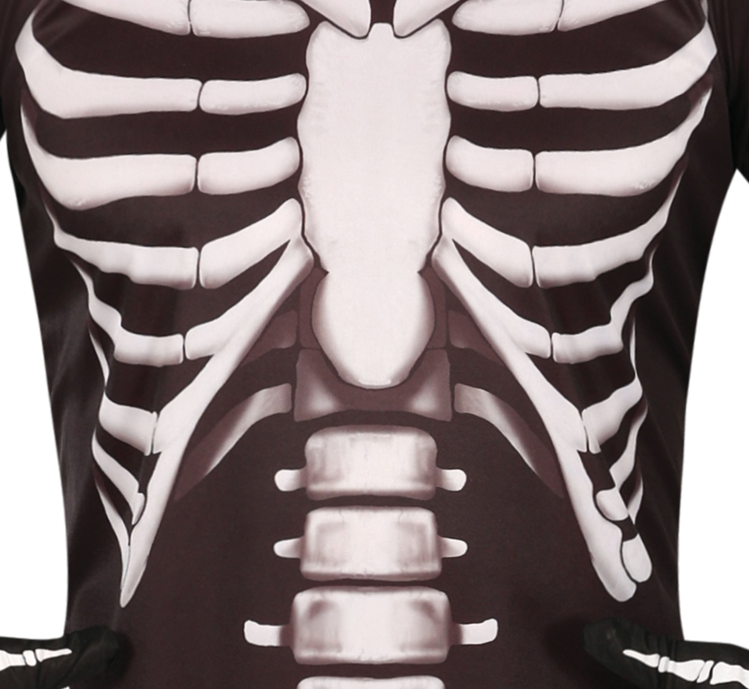 GP88955 – Skelett Halloween Kapuzenanzug Kostüm – Größe: 48 - 50 (M), 52 - 54 (L) – Farbe: Schwarz