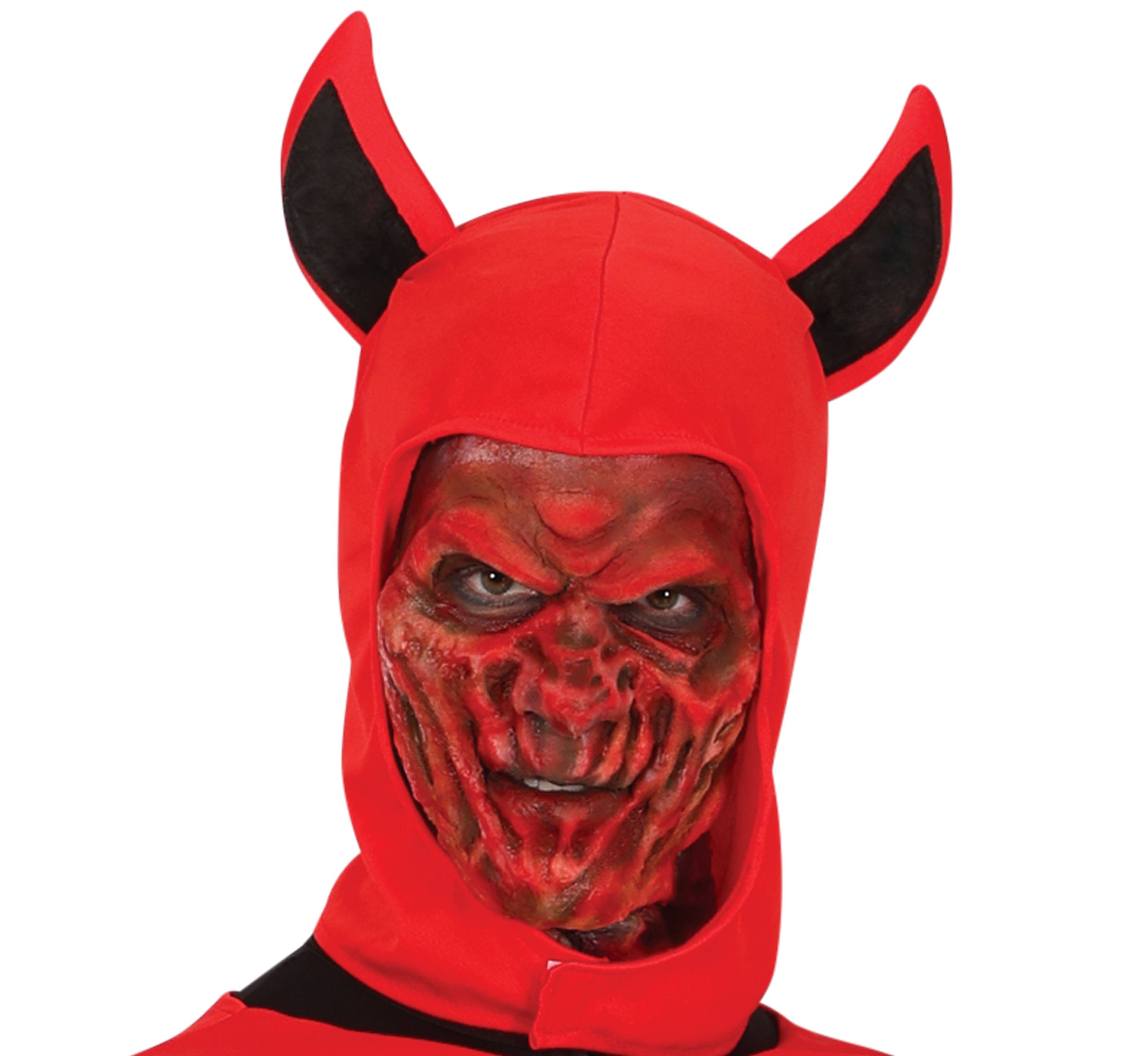 GP88957 – Halloween Dämon Kapuzenoutfit – Größe: 48 - 50 (M), 52 - 54 (L) – Farbe: Rot
