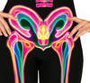 GP88959 – Halloween Skelett Einteiler Neon Bunte Knochen – Größe: 38 - 40 (M), 42 - 44 (L) – Farbe: Mehrfarbig