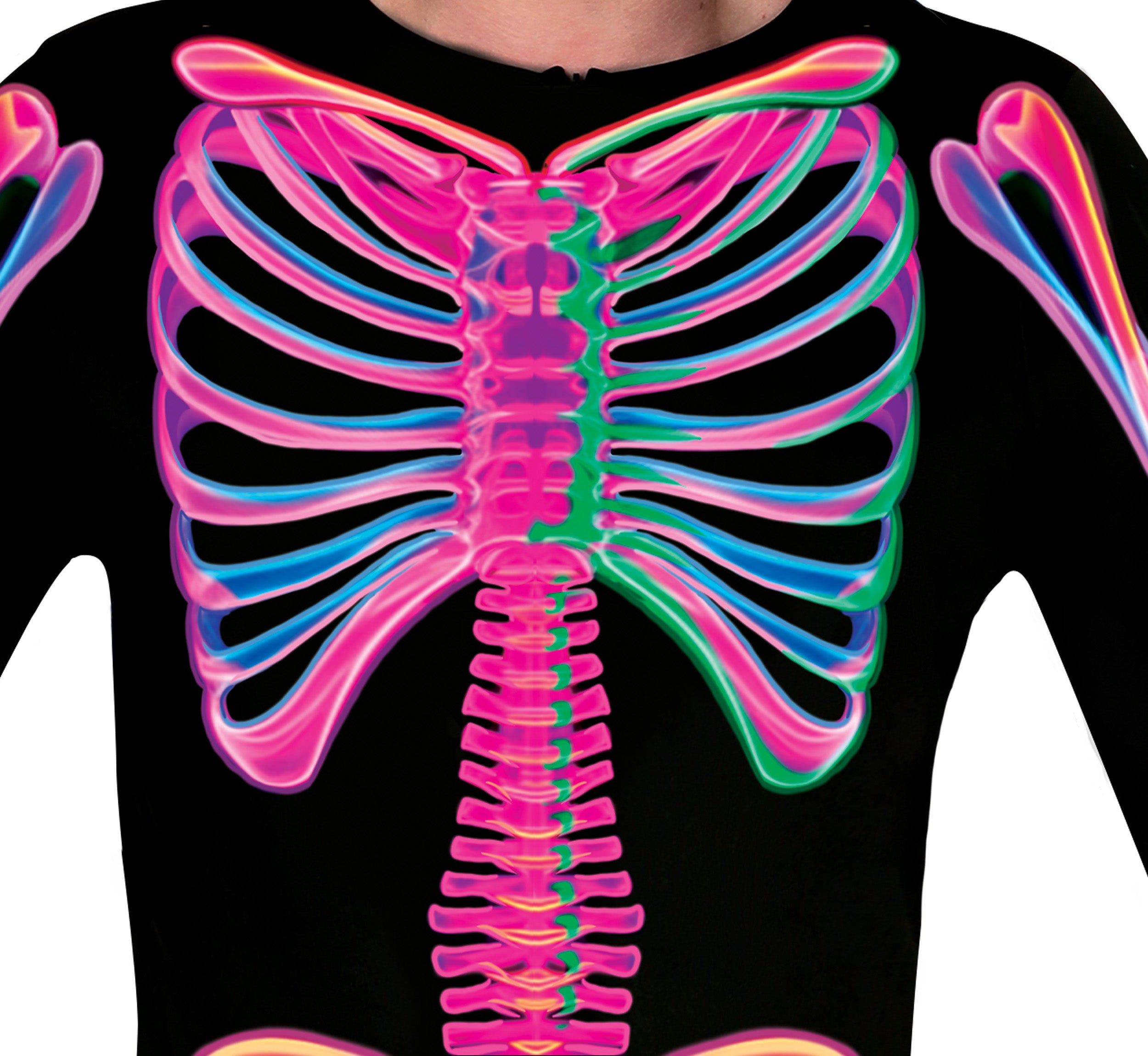 GP88961 – Skelett Halloween Neon Anzug Bunter – Größe: 48 - 50 (M), 52 - 54 (L) – Farbe: Mehrfarbig