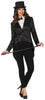GP88964 – Pailletten Frack Schwarz Partyjacke – Größe: 38 - 40 (M), 42 - 44 (L) – Farbe: Schwarz