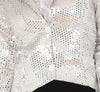 GP88967 – Pailletten Frack Silber Karneval – Größe: 38 - 40 (M), 42 - 44 (L) – Farbe: Silber