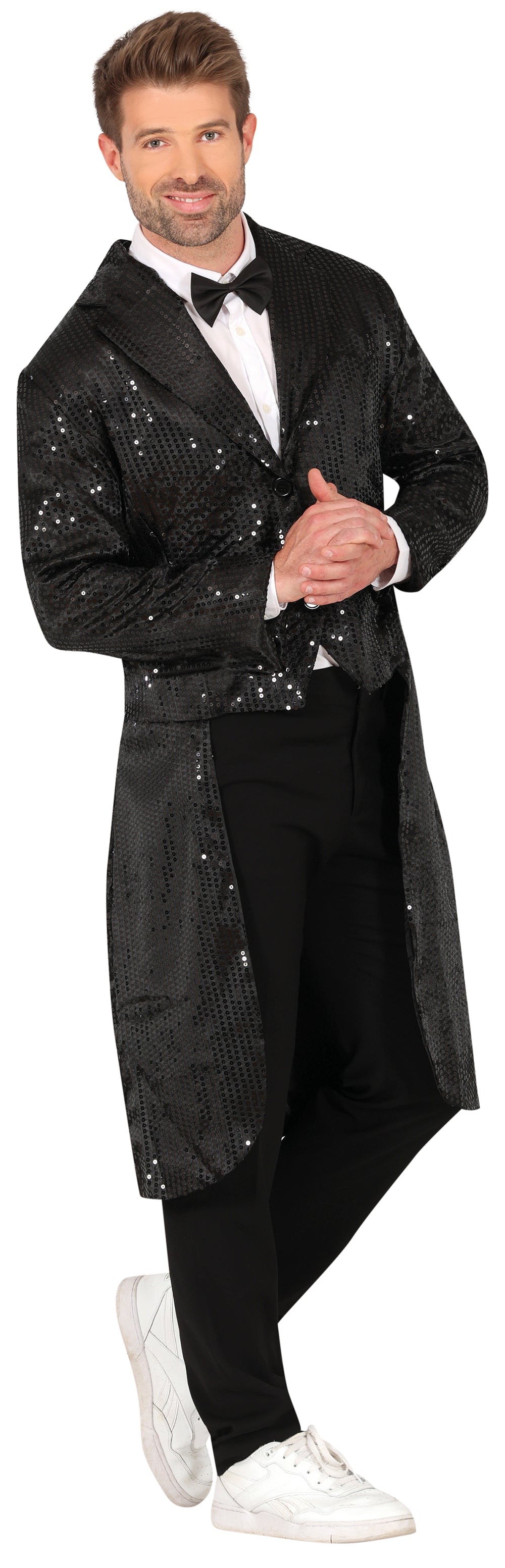 GP88970 – Karneval Glamour Frack Schwarz – Größe: 48 - 50 (M), 52 - 54 (L) – Farbe: Schwarz