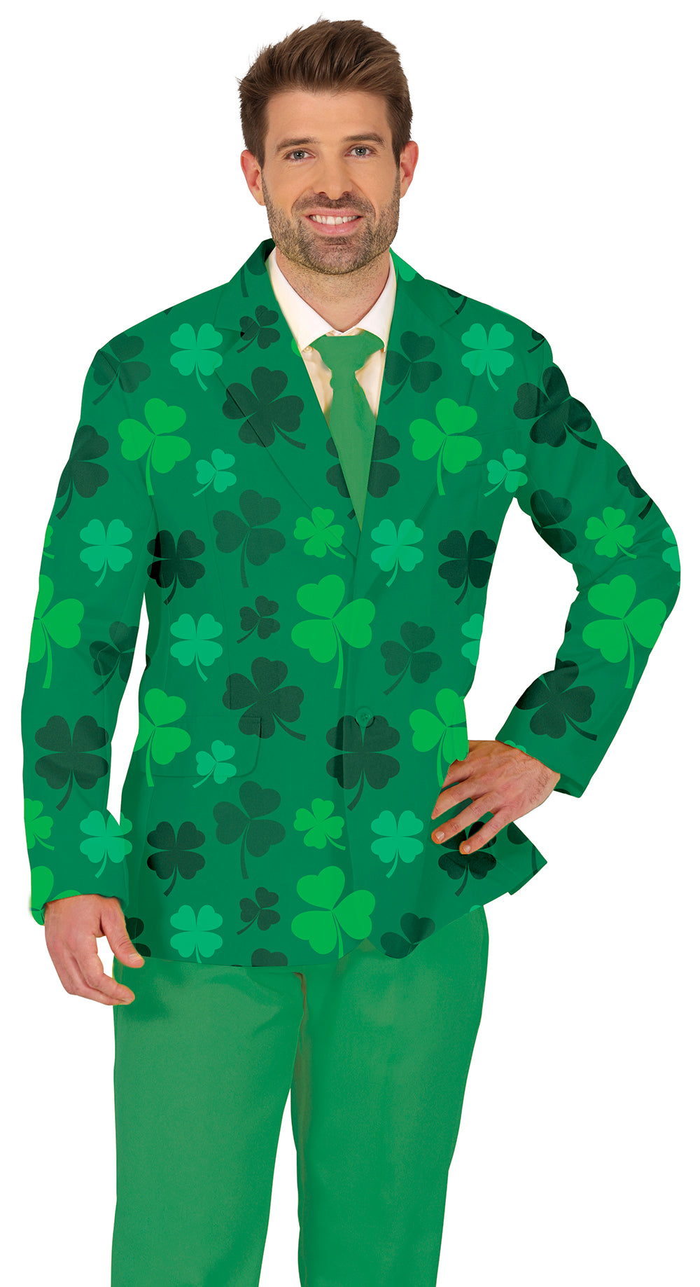 GP88980 – St Patricks Glückskleeblatt Jackett – Größe: 48 - 50 (M), 52 - 54 (L) – Farbe: Grün
