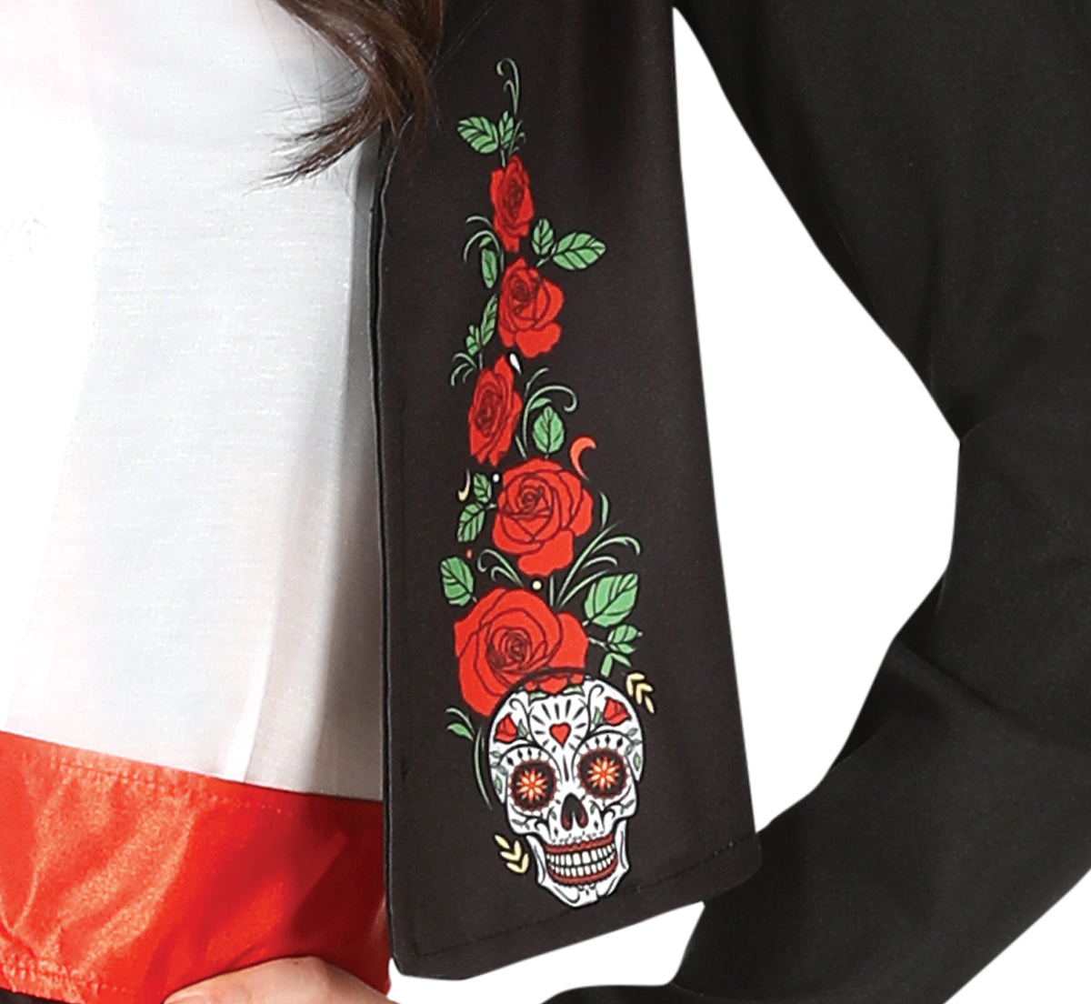 GP88982 – Tag Der Toten Catrina Halloween – Größe: 36 - 38 (S), 38 - 40 (M), 42 - 44 (L) – Farbe: Schwarz / Weiß