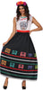 GP88985 – Tag Der Toten Eleganz Catrina Stil – Größe: 38 - 40 (M), 42 - 44 (L) – Farbe: Schwarz / Weiß